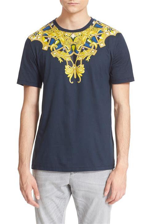 black and blue versace shirt|versace graphic tee.